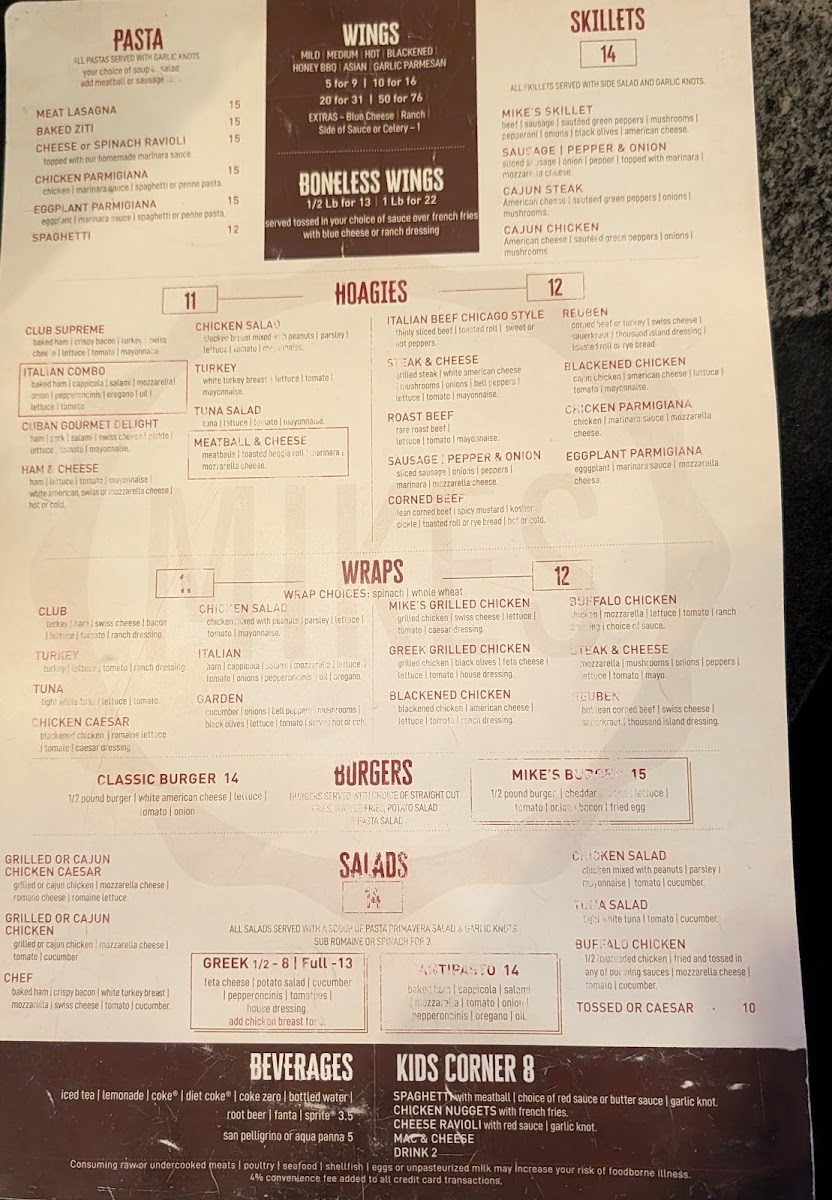 Menu Mike's Pizza And Pub-1