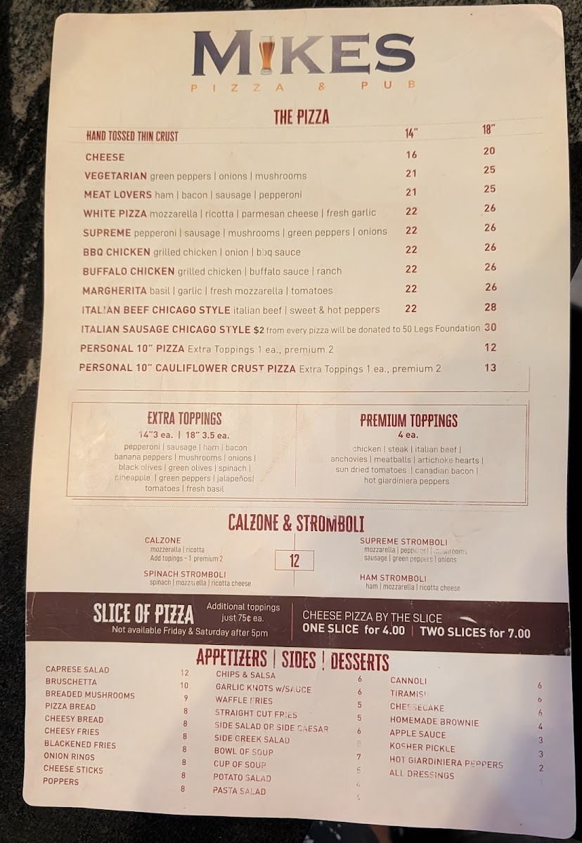 Menu Mike's Pizza And Pub-2